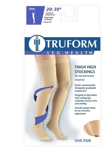 Truform Compression Stockings Knee High, BLACK, Large - Pharmacy ...